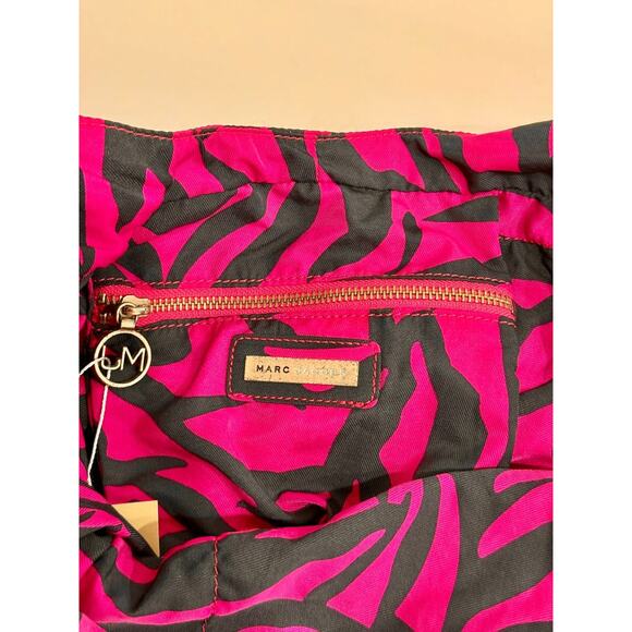 Marc Jacobs Nylon Animal Print Hobo Bow Tote Bag Black Pink Large - Picture 9 of 9